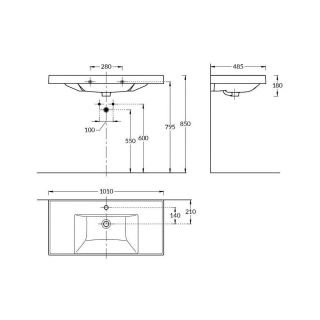 Тумба под раковину La Fenice Elba FNC-01-ELB-B-100-2 97.6 см